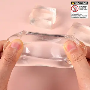 4 Transparent Stress Relief Toys, Slow Bounce Ice Cube Tofu Squeeze, Decompression Squeeze, Office Anxiety Reducer, Stress Relief Gadgets, Perfect Gift for Holidays and Parties