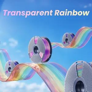 SUNLU PLA Transparent Rainbow Series | 3D Printing Filament 1.75mm | Smooth Color Transition, Low Warping & Shrinkage | Perfect for Beginners & Advanced Users