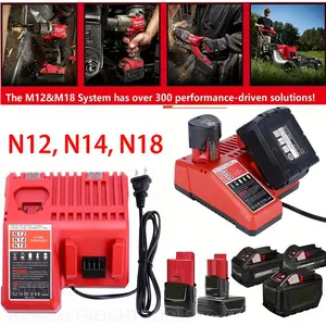 Milwaukee M12 And M18 Chargers, And ls Suitable for48-59-1812,M14 XC Lithium-ion Batteries 4811/2420,4811/2440,481111815,4811/1820,4811/1840,4811/1850,4811, And 48-11-1890, Fast Charger, Charger Power,Portable Design, Highquality Components (no battery)