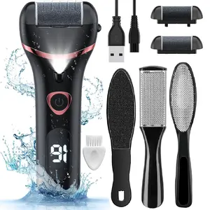 Electric Callus Remover Pedicure Tool Set, Rechargeable Portable Foot File Kit, Pedicure Rechargeable Kits, Waterproof Foot Care, Includes 3 Grinding Heads