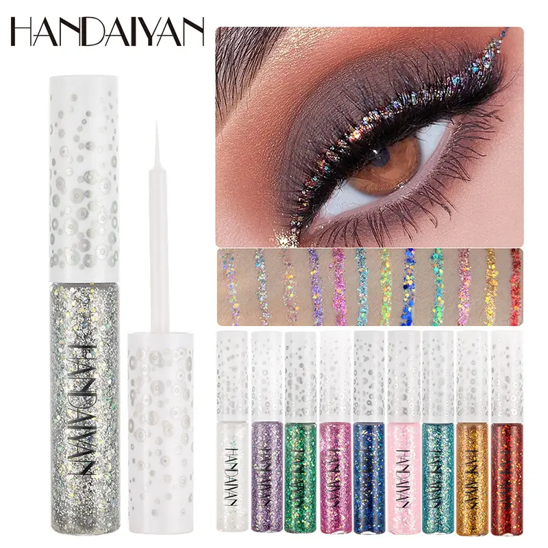 Handaiyan Long-Lasting Eyeliner Liquid Set, Stage Makeup Glitter Eye Liner Pen, Daily & Special Occasion Beauty Essentials, Eye Makeup Products