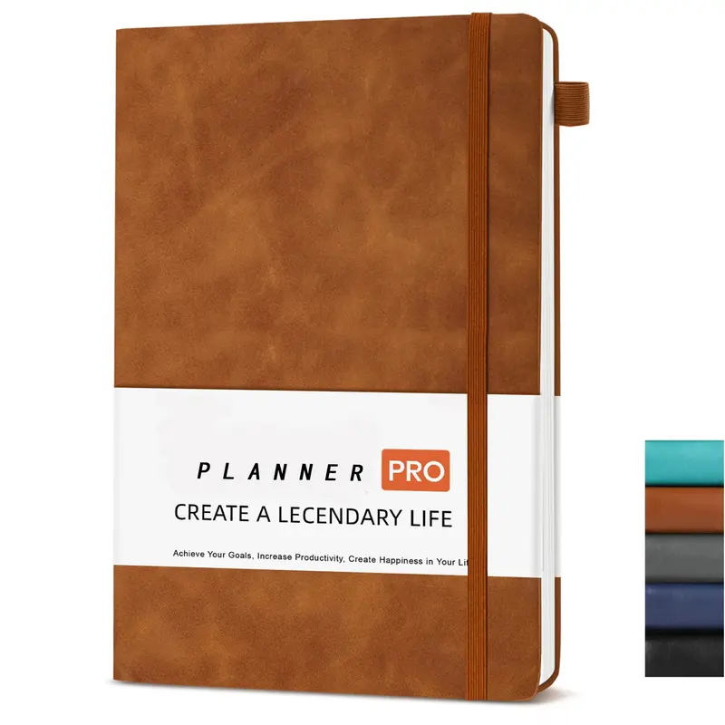 Lined Journal Notebook, 200 Pages, Leather Hardcover Notebooks, A5 College Ruled Thick Classic with Pen Loop Notebook Journals for Writing, for Women Men Office School, 5.75'' X 8.38''