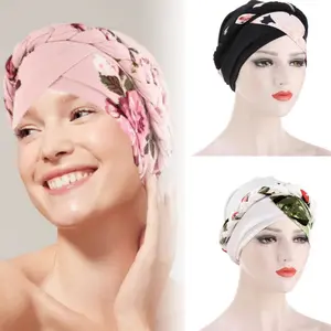 3pcs Turban Hat Head Wraps for Women, Printed Turban Hat Head Wraps Covers Chemo Cap Headwear, Great for Birthday Gifts, Party, Mother'S Day Gifts