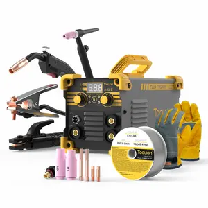 [fathersdaygift] TOOLIOM FLUX-135-MINI 135A Flux Core MIG Welder 110V, 3-in-1 Gasless MIG/Lift TIG/Stick Welding Machine with Synergic Control, Multi-Functional TIG Ready Kit with Lift TIG Torch