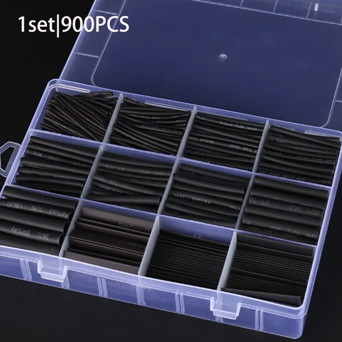 Pe Heat Shrink Tube Set, Insulated, Halogen Free, 2:1 Shrink Ratio, 12 Sizes, Electrical & Automotive Wire Insulation Sleeves, 900 Pieces