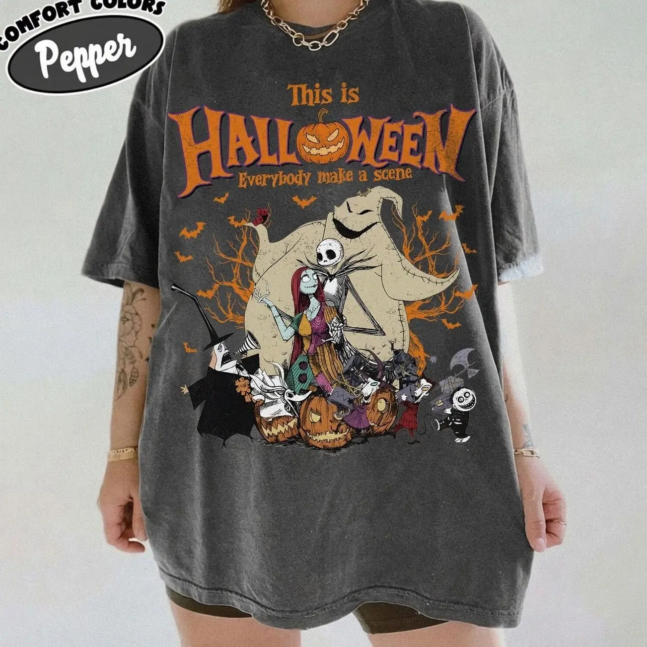 Vintage Nightmare Before Christmas Shirt, Jack Sally Oogie Boogie, Spooky Season Tarot Card Shirt 2026, Halloween Party  Shirt N2V