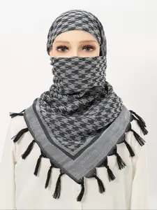 Women's Fashion Tactical Scarf Plaid Pattern Comfortable Hijab Muslim Headscarf, Stylish New Design for Women Daily Wear Tactical scarf