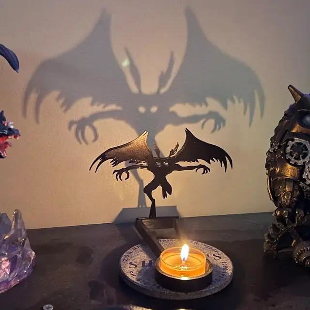 Gothic Devil Shape Alloy Candelabra, Tabletop Shadow Projection Decor for Adult Halloween Holiday Gift, Ornaments, No, No Warning Applicable