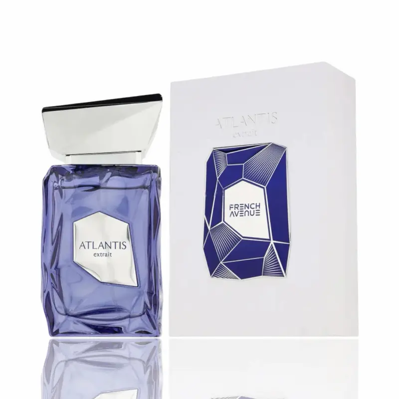 Fragrance World French Avenue Atlantis Extrait de Parfum (EDP) - Alcohol-Based Unisex Fruity Fragrance for Adults, 3.4 Fl Oz Regular Edition, Contains Alcohol, 24-Month Shelf Life, Original Formula, No Artificial Additives, Aquatic Citrus & Cacao Finish