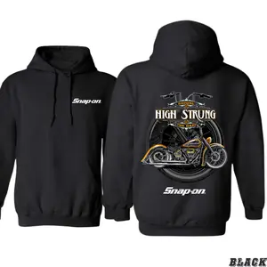 ️🏍️🔥[Graphic Hoodie] Snap-on Motorcycle Hoodie – High Strung Harley Graphic Pullover, Biker Streetwear Sweatshirt, Garage Life Hoodie, Unisex Oversized Casual Pullover, Trendy Motorcycle Apparel, Fall Riding Outfit, Men & Women Hoodie