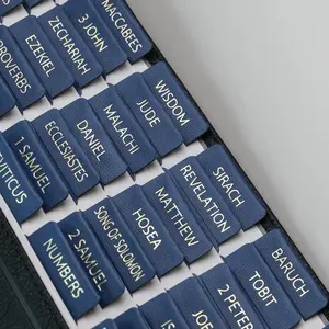 UPAFEXXI-Leather Bible Tabs with Book Summaries, Bible Tabs for Women and Men(Gold Foil Lettering) Large Print Stickers, Easy to Read and Apply, 80 Chapters Labels for Easy Navigation(Blue)