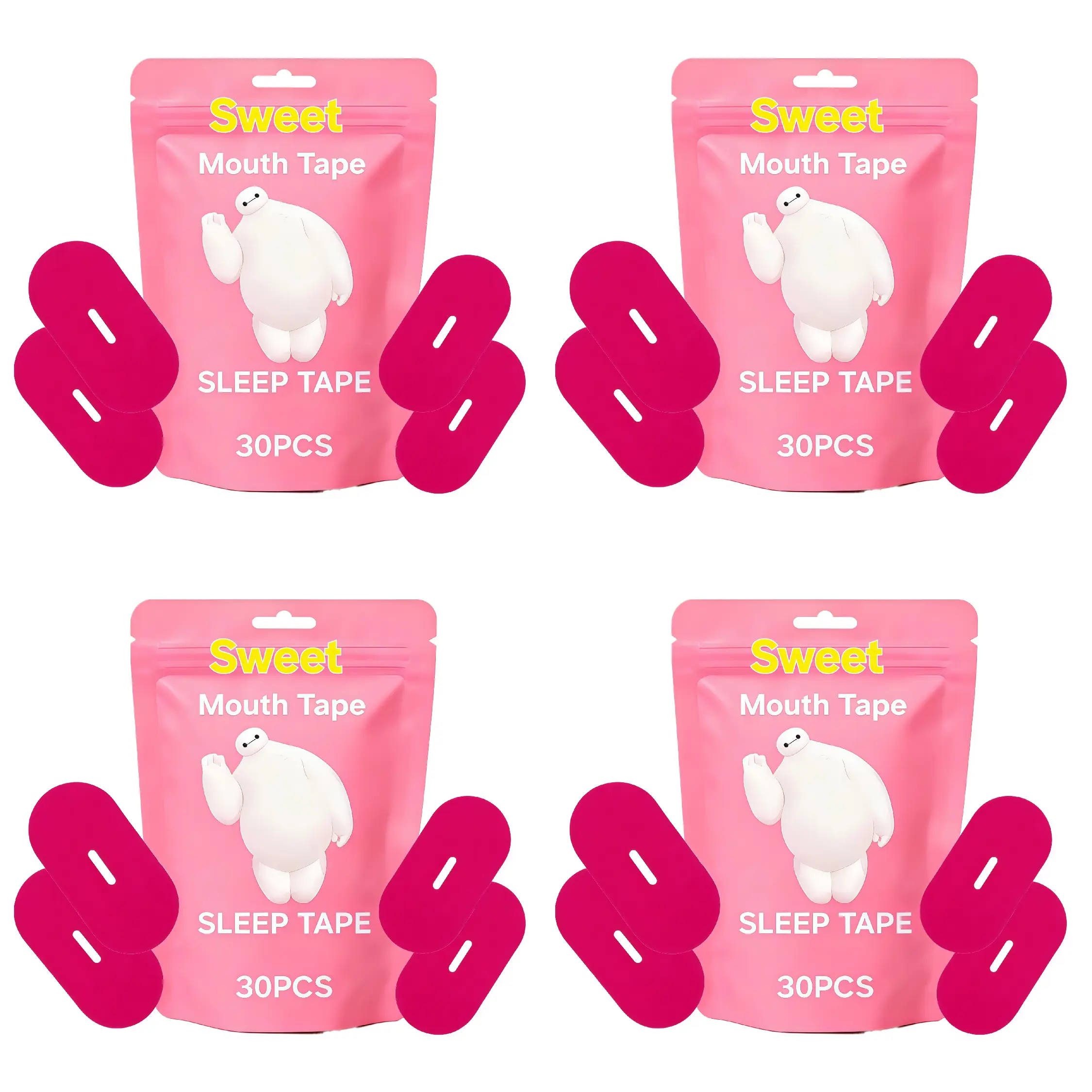 Pink Sweet Breathable Mouth Tape (30/60/120 Strips) - Latex-Free Safe Medical Grade Sports Tape for Rest & Recovery, Prevents Snoring, Improves Nasal Oxygen Intake, Hypoallergenic, Gentle Adhesion