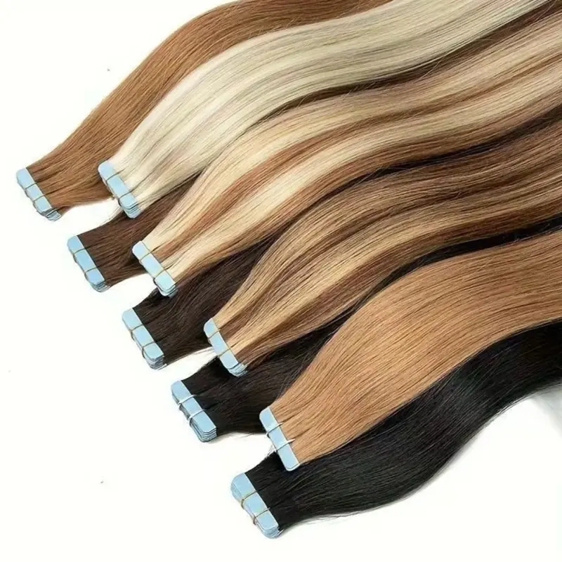 New 20pcs Peruvian 100% Human Hair Tape-in Extensions, 16-26 Inches