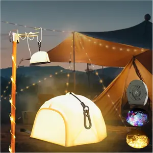 USB-C Rechargeable Camping String Lights - 49.2Ft 6 Modes & IPX4 Waterproof | Tent/Christmas/Backyard Decor with Magnetic Base (Quick Charge)