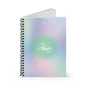 Plan and Manifest 2025 Spiral Notebook by Aligned Energy, Planner Journal, Law of Attraction, Spiritual Gifts, Law of Vibration, Ruled Line