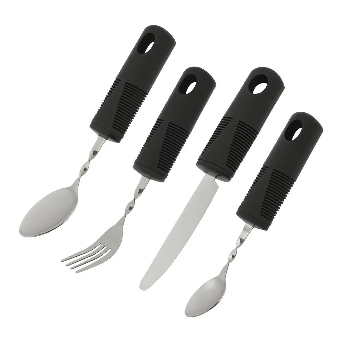 4pcs Functional Bendable Weighted Cutlery Set - Adaptive Eating Utensils for Elderly Fit Adults, Disabled Tableware Gadgets (Sports & Outdoor Leisure Equipment)