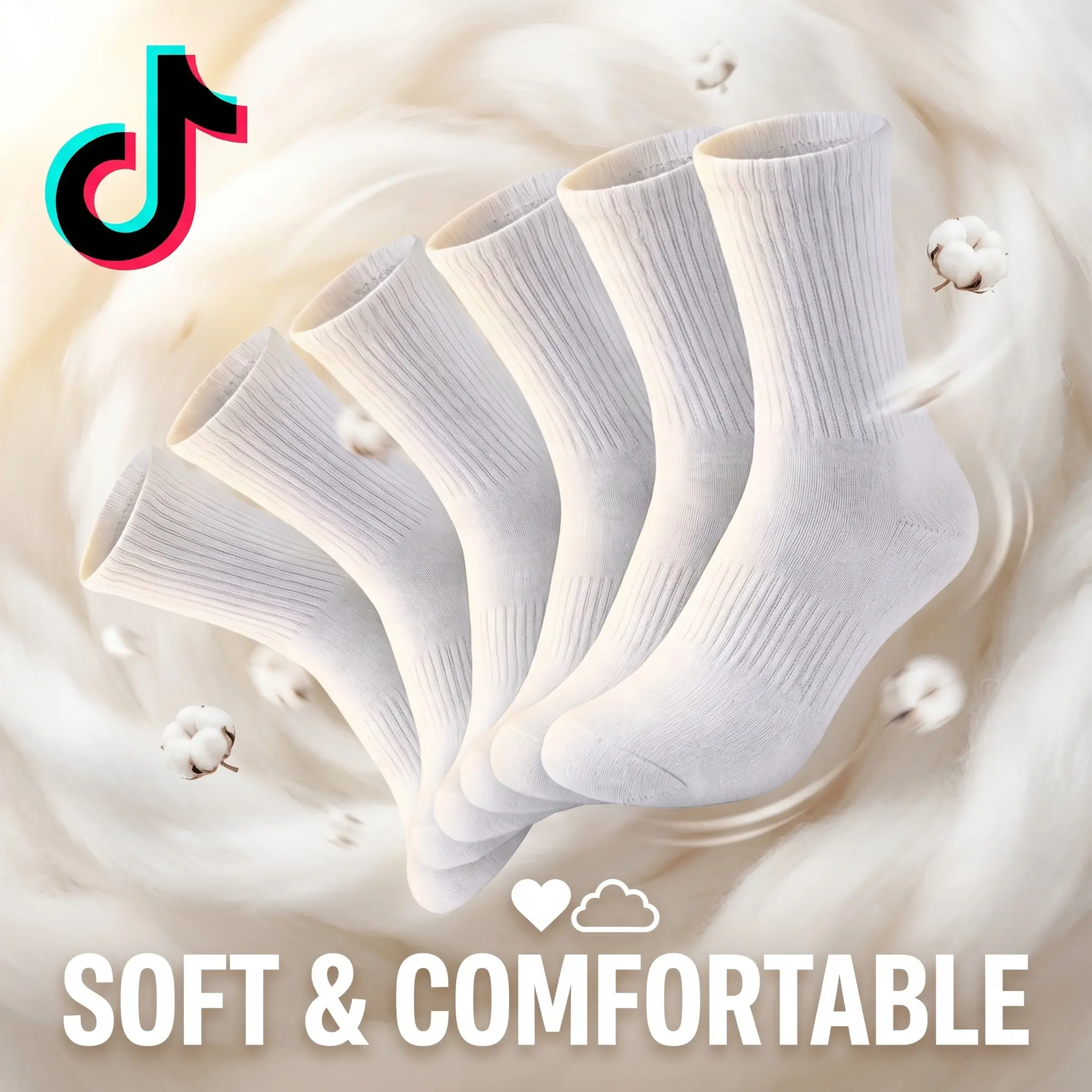 Cushioned Crew Socks 6 Pairs  | Cotton Athletic Long Socks for Gym, Running & Hiking | Unisex Fit Athleisure Crewsocks