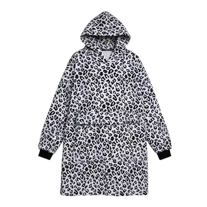 Ultra Cozy Leopard Print Wearable Blanket Hoodie - Perfect for Lazy Weekends & Self-Care!  #SelfCareEssentials | Fast Shipping from US