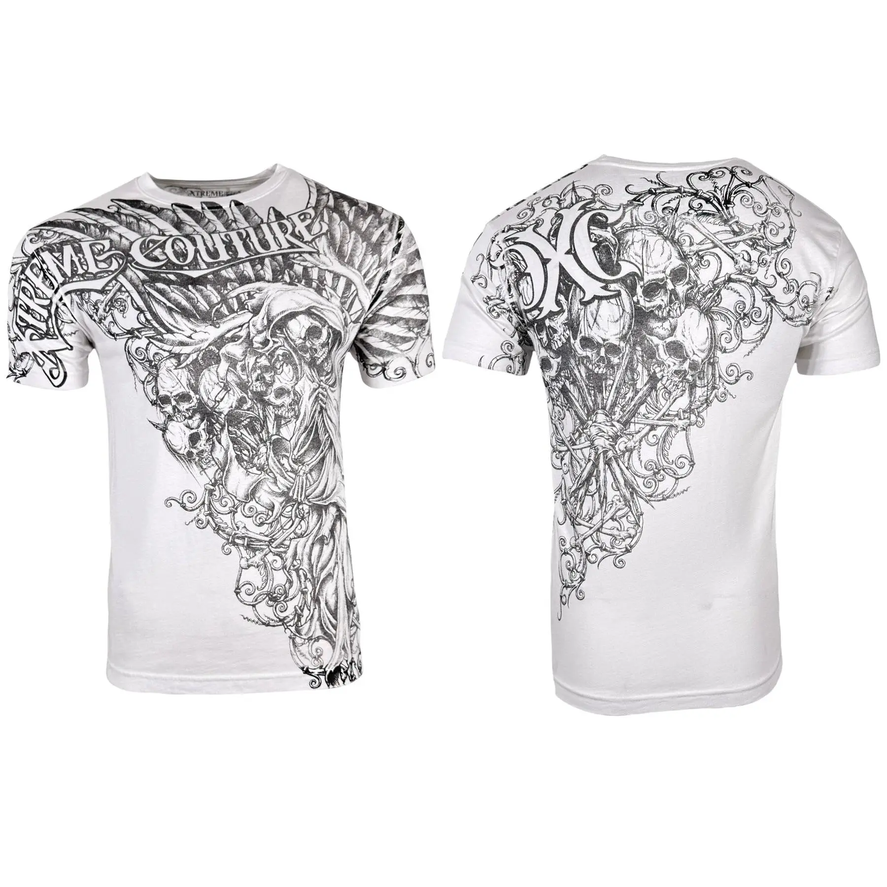 Xtreme Couture By Affliction Men's Nemesis Menswear Short-Sleeve Print T-Shirt - Casual Polyester Streetwear Men's Top, Shortsleeve, Cotton