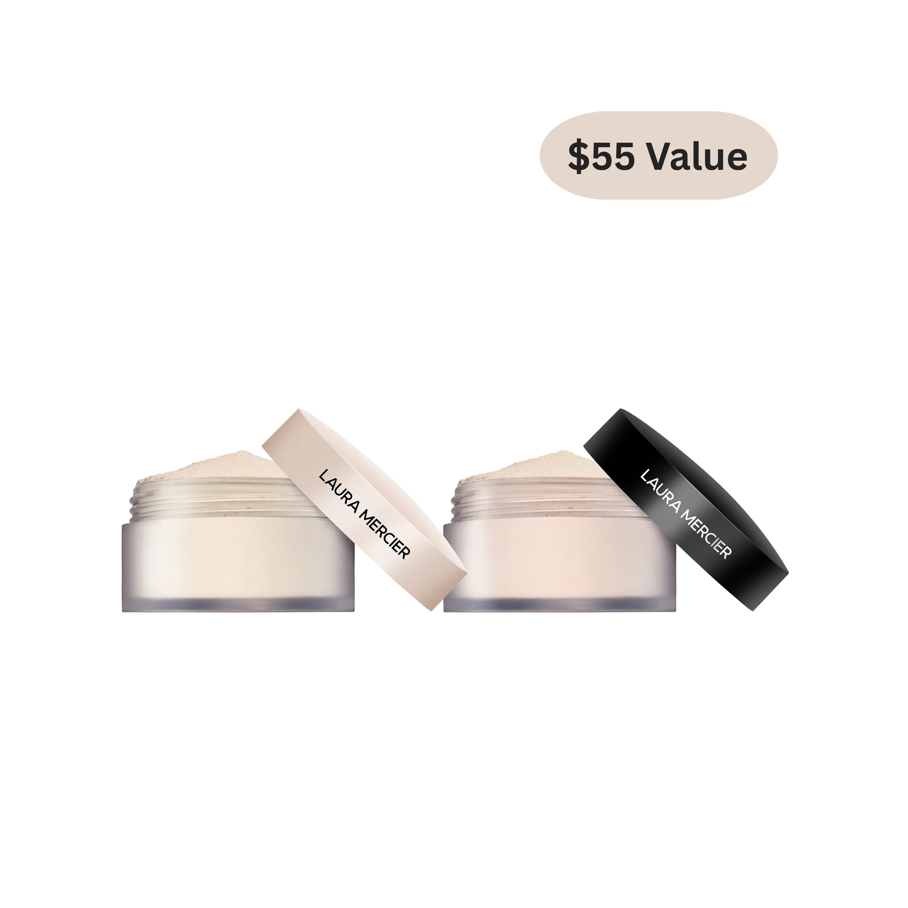 Laura Mercier Flawless To Go Mini Setting Duo Translucent Loose Powder Original & Ultra Blur Hyaluronic Acid Makeup Set for 16 Hours Wear