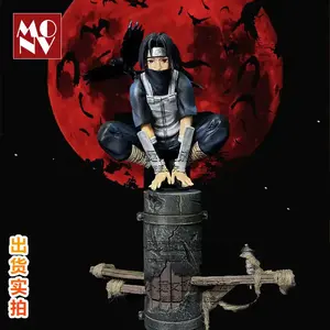 23cm Anime Naruto Anbu Uchiha Itachi Tsukuyomi Sharingan Squatting In·stock Figure Pvc