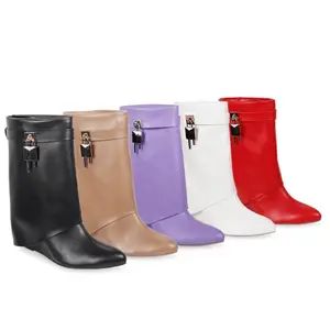 Fold Over Wedge Boots Mutto-2 by Liliana