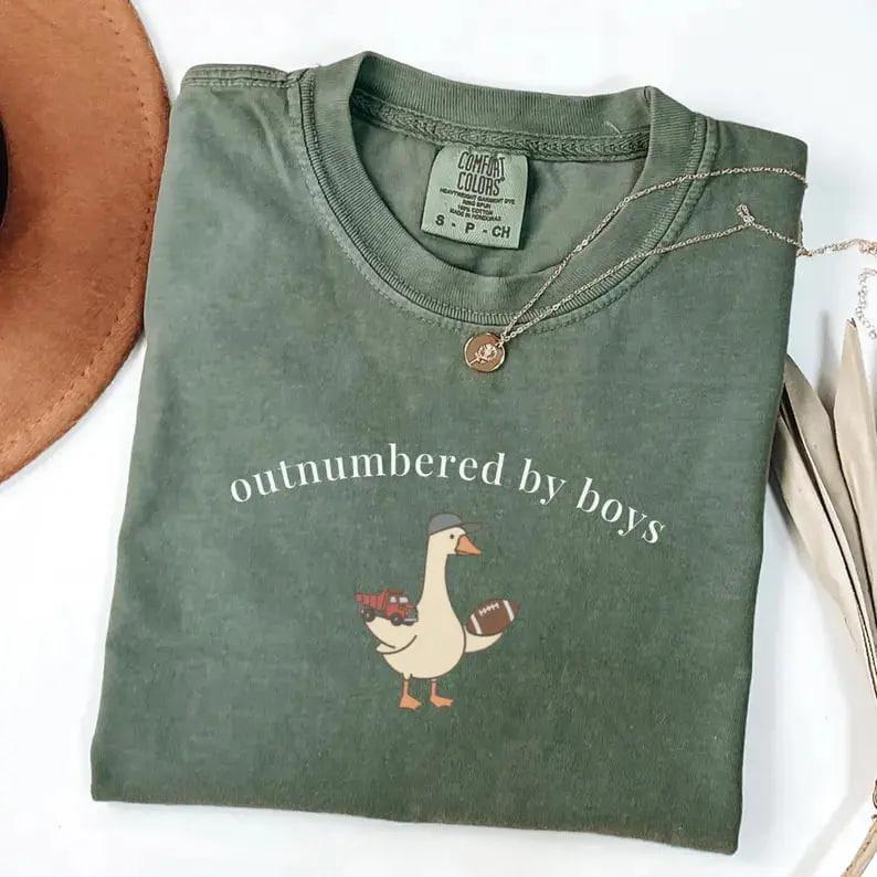 Comfort Colors Boy Mom Goose Graphic T-Shirt – Cute Funny Mama Tee, Soft Cotton Gift for Moms, Playful Everyday Outfit or Mother’s Day Idea