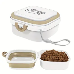 1pc Dog Water Bowl, Portable Dog Bowl for Traveling, 2-in-1 Pet Food and Water Feeder - Travel Dog Bowls with Lid for Walking, Traveling, Camping and Hiking