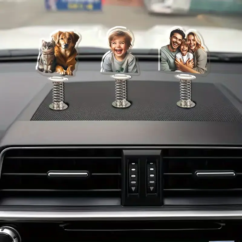 Personalized Customizable Animal Car Bobbleheads - Pet Supplies Car Dashboard Accessories, DIY Upload Photo-Based Springies (Pet Focus)