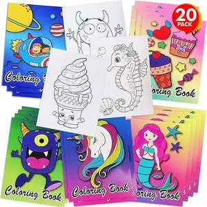 Assorted Mini Coloring Books - Bulk Pack of 20 Small Color Booklets in 5 Designs - Perfect Party Favors - Educational Art Gifts for Toddlers, Boys and Girls Ages 1, 2, 3, 4, 5, 6, 7, 8