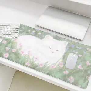 Cat Pattern Mouse Pad, Rectangle Gaming Mouse Pad, Office Desk Keyboard Mat for Home Office Game Room Desk, Desk Accessories