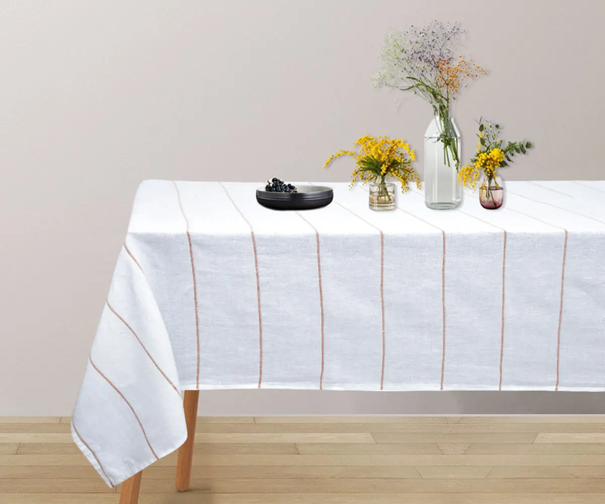 Linen Tablecloth - Striped Rectangle Tablecloth