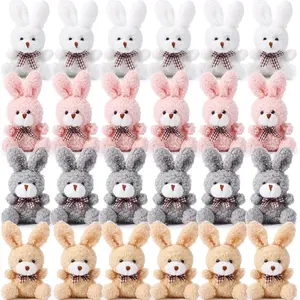 24-Piece Easter Plush Bunny Gift Set, Stuffed Animals Surprise, Miniature Keychains, Bow-Tied Rabbit Dolls, Birthday Baby Party Favors, Cuddly Stuffed Animal #GLOBAL PICKS