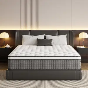 King 12 Inch Gel Memory Foam Hybrid Mattress, Individually Wrapped Pocket Springs, Mattress in a Box, Fiberglass Free, Medium Firm Mattress for Cool Sleep & Back Support