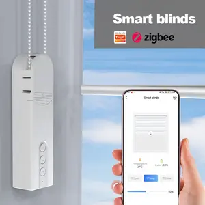 1 Pc Smart Blind Motor, Zigbee Smart Curtains Opener Electric Chain Blinds Motor With Voice Control, Rechargeable Wireless Smart Home Window Curtain Motor Opener Silent Electric Roller Blinds Driver Motor