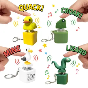 Funny Seagull Bird Keychain with Real 'Mine!' Sound and LED Light, Interactive Plastic Novelty Gag Gift for Friends and Family, Birds