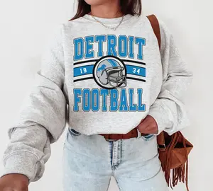 Vintage Detroit Football Crewneck Sweatshirt, Lions Sweatshirt, Retro Detroit Football Sweatshirt, Detroit Fan Gift