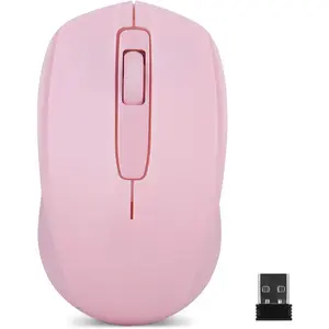 ,2.4G Portable Computer Mice for PC, Laptop, Windows,Office Included  USB dongle (Pink)