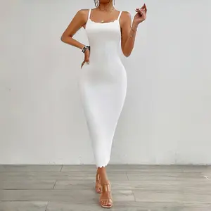Women Spring And Summer Elegant Sleeveless Bodycon Knit Cami Dress