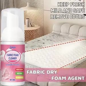 Upgrade Version Home Textile Dry Cleaner, Waterless Fabric Foam Agent, Fast Dissolving Oil Stain Removal, Mattress Refresh Foam, for Curtains, Sofa, Clothes, Household, Waterless Cleaning