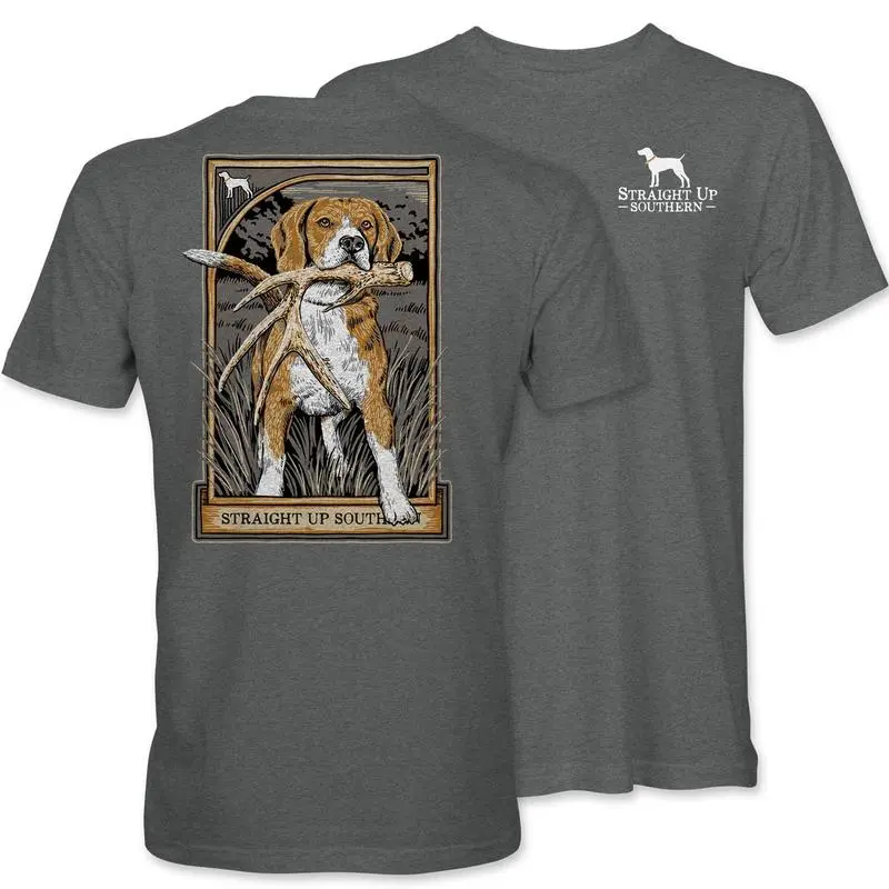 Bone Collector T-Shirt, Men's Beagle Shed Hunting Graphic, Casual Short Sleeve Round Neck Cotton Top, Shortsleeve, Tshirt, Tops, Fitted, Cotton Blend, Multi-Size, Beagle Print, Casual Fit, All Seasons