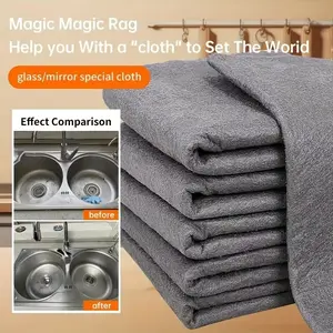 5-set Thick Magic Cleaning Cloths, Microfiber Scratch-Free Reusable Wipes, Easy to Clean Windows Glass Cleaner, Glass Towels
