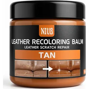 Leather Recoloring Balm Color Restorer Scratch Repair Paint for Furniture Couches Car Seats Shoes Bags, Restores Faded Scratched Leather - TAN