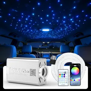 1200pcs 0.01in 9.8ft Starlight Headliner Kit for Car Roof, RGBW LED Lights with Bluetooth APP, 24-Key Remote, Music Sync, Static Colors, Gradient-Jump-Breathing Effects, Adjustable Brightness & Speed