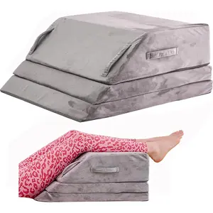 Wedge Pillow for Sleeping, Bed Wedge Pillow for After Surgery 3-Leg Elevation Pillow for Swelling Back Pain Relief Sciatica Knee Ankle Pain Bed Legs 6"-10"