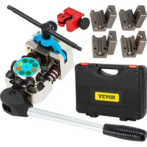 VEVOR Hydraulic Flaring Tool Kit, 45 Double Flaring Tool, Brake Repair Brake Flaring Tools for 3/16 - 1/2, Brake Flare Tool with Tube Cutter and Deburrer, 32 PCS Tube Flaring Tools for Copper LinesVEVOR Super Brand Day