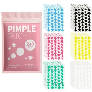 Star-Shaped Hydrogel Patch, Alcohol-Free & Odorless, Gentle Non-Irritating, Scar Covering Stickers, Acne Pimple Patch, High-Quality Salicylic Acid Tea Tree Oil, Acne Spot Treatment