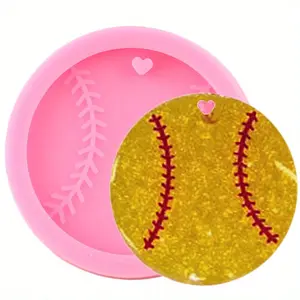 1pc Baseball Pendant Silicone Mold Craft Custom Keychain Pendant Casting Molds Resin Craft Necklace Sporty Jewelry Pendant Moulds