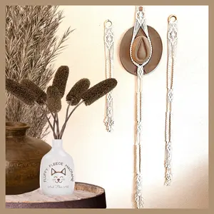 Fluffy Fleece Macrame by Brandy Frazier 11 color options-  Double Macrame hat display wallhanging Wall-mounted hat storage for Bedroom, living room, or entryway.Perfect gift for Housewarming, birthday or the perfect gift for yourself