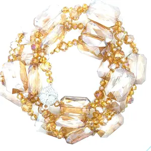 Rectangle Crystal Long Necklace